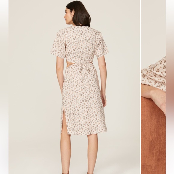 Louna Pink Floral Surplice Dress - Picture 3 of 7